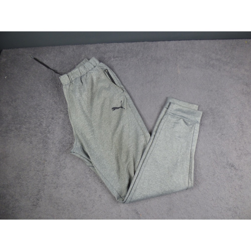 Puma Mens Heather Gray Jogger Sweatpants XL Athletic Tapered Gym Training Pants
